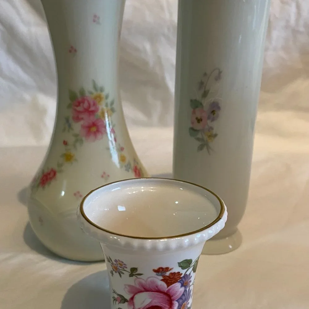 Five Vintage Floral Vases Bundle, Perfect Gifts, Just Ask To Be Split Please